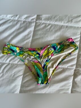 Women’s Tropical Print Bikini Bottom - Pink, Green & Blue